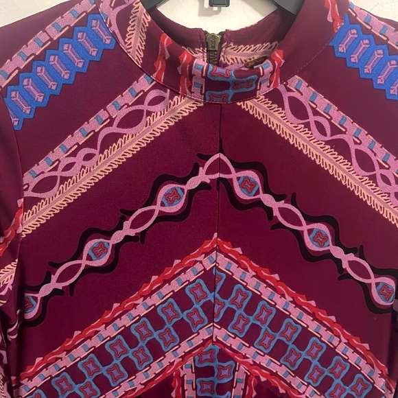 Free People | Stella Mock Neck Zip Back Burgundy Dress Sz S - Picture 8 of 14